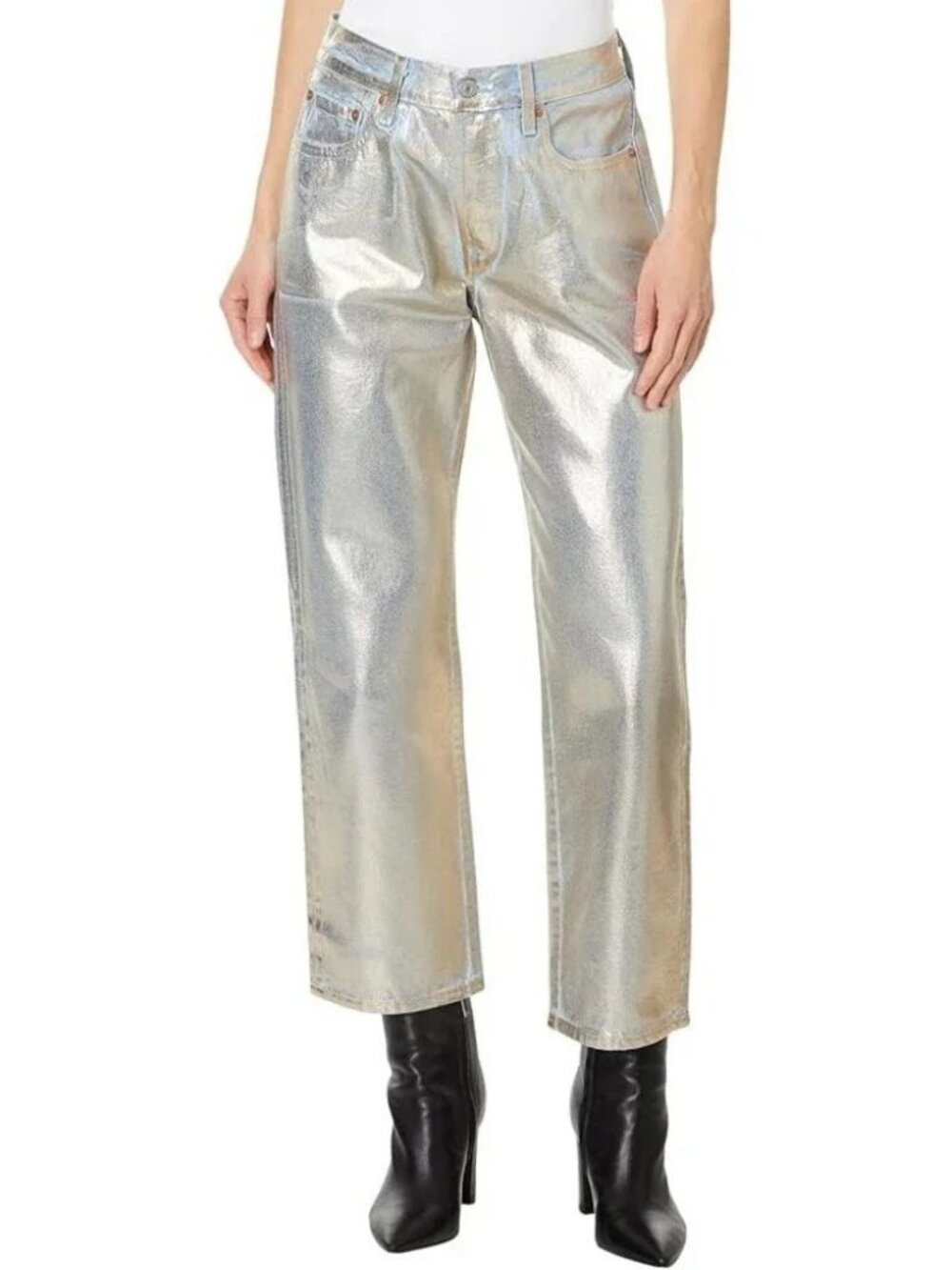 Levi's Women's 501 '90s Ankle Straight Jean In Coated Optical Illusion 24 x 27